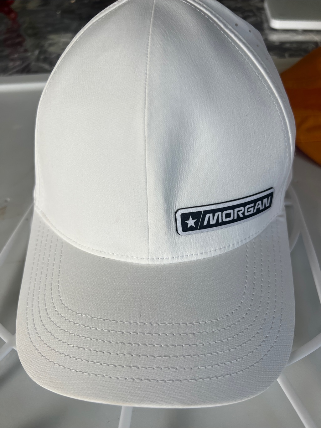 Morgan Mens White Logo Baseball Cap